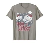 Tom and Jerry Christmas Santa Hats Retro Camiseta