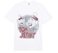 Tom and Jerry Christmas Santa Hats Retro Comfort Colors Adult Heavyweight T-Shirt