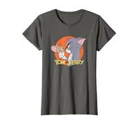 Tom and Jerry Frenemies Camiseta, Mujer, Asfalto, XS