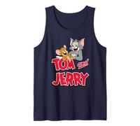 Tom and Jerry Leaning with Logo Camiseta sin Mangas