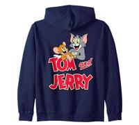 Tom and Jerry Leaning with Logo Sudadera con Capucha