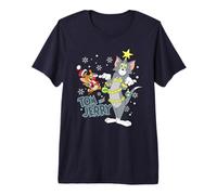 Tom and Jerry Merry Christmas Tinsel Tangle Camiseta Premium