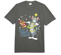 Tom and Jerry Merry Christmas Tinsel Tangle Comfort Colors Adult Heavyweight T-Shirt