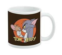 Tom and Jerry - Taza de café de cerámica, tazas de regalo novedosas para café, té y bebidas calientes, 11 onzas, color blanco