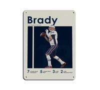 Tom Brady - Póster retro de fútbol americano, letrero de metal de estaño, arte elegante, retro, pintura de hierro, bar, cueva de personas, cafetería, garaje, póster decorativo de pared, 30 x 40 cm