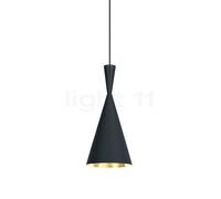 Tom Dixon Beat Tall, lámpara de suspensión LED, negro/latón