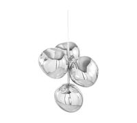 Tom Dixon Lámpara de araña Melt Chandelier mini LED 63.4 cm Plateado