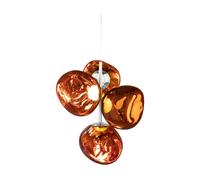 Tom Dixon Lámpara de araña Melt Chandelier pequeña LED 103 cm Cobre