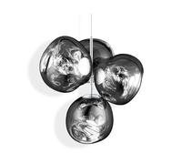 Tom Dixon Lámpara de araña Melt Chandelier pequeña LED 103 cm Plateado