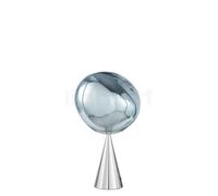 Tom Dixon Melt Cone Fat, lámpara de sobremesa LED, plateado/plateado