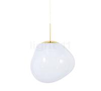 Tom Dixon Melt, lámpara de suspensión LED, opalino/dorado - ø50 cm