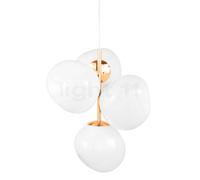 Tom Dixon Melt Mini, lámpara de suspensión LED 4 focos, opalino/dorado