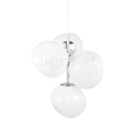 Tom Dixon Melt Mini, lámpara de suspensión LED 4 focos, opalino/plateado