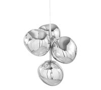 Tom Dixon Melt Mini, lámpara de suspensión LED 4 focos, plateado