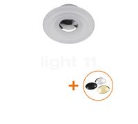 Tom Dixon Press, lámpara de techo/pared LED, blanco - ø21,5 cm - incl. capuchones plateado/dorado/negro