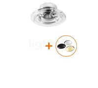 Tom Dixon Press, lámpara de techo/pared LED, transparente - ø21,5 cm - incl. capuchones plateado/dorado/negro