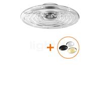 Tom Dixon Press, lámpara de techo/pared LED, transparente - ø35 cm - incl. capuchones plateado/dorado/negro