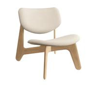 Tom Dixon Sillón lounge Slab con asiento tapizado Roble natural cepillado-Linara 05 CMHR Crema