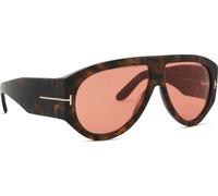 TOM FORD Hombre TOM FORD FT1044 BRONSON 52S Gafas de sol Acetato la Habana Burdeos Piloto Normal