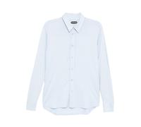 Tom Ford - Camisa de Mezcla de Seda y Algodón - Shirts - Hombre - Azul - L -