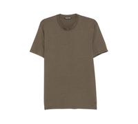Tom Ford - Camiseta de Algodón Lyocell con Cuello Redondo - Tops - Hombre - Verde - S -