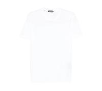 Tom Ford - Camiseta de Cuello Redondo de Algodón Lyocell - Tops - Hombre - Blanco - L -