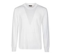 Tom Ford - Camiseta de Manga Larga de Algodón Lyocell - Tops - Hombre - Blanco - XL -