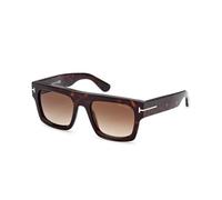 TOM FORD Hombre FT0711 FAUSTO 52F Gafas de sol Acetato la Habana Marrón Cuadrada Normal Sombreado