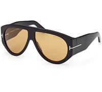 TOM FORD Hombre FT1044 BRONSON 01E Gafas de sol Acetato Negro Marrón Piloto Normal