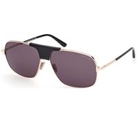 TOM FORD Hombre FT1096 TEX 28A Gafas de sol Metal Oro Gris Cuadrada Normal