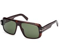 Tom Ford Gafas de Sol TURNER FT 1101 DARK HAVANA/GREEN 58/15/140 hombre