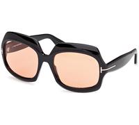 TOM FORD Mujer FT1155 REN 05E Gafas de sol Acetato Negro Marrón Geométrico Fotocromático