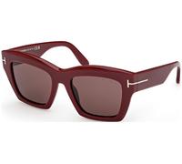 TOM FORD Mujer FT1191 LUNA 69E Gafas de sol Acetato Burdeos Marrón Mariposa Normal