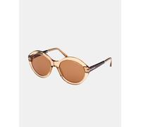 Tom Ford Gafa de sol redondeada en acetato. Marrón