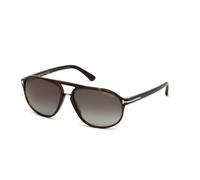 TOM FORD Hombre FT0447 JACOB 52B Gafas de sol Acetato la Habana Fumar Redonda Normal Sombreado