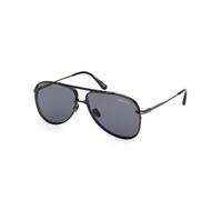 TOM FORD Hombre FT1071 LEON 01A Gafas de sol Metal Negro Gris Piloto Normal Sombreado