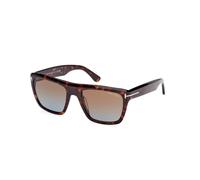 TOM FORD Hombre FT1077 ALBERTO 52F Gafas de sol Acetato la Habana Marrón Cuadrada Normal Sombreado