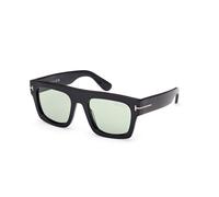 TOM FORD Hombre TOM FORD FT0711 FAUSTO 01N Gafas de sol Acetato Negro Verde Cuadrada Fotocromático