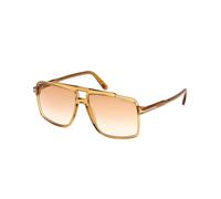 TOM FORD Hombre TOM FORD FT1177 KEMP 39F Gafas de sol Acetato Amarillo Marrón Cuadrada Normal