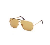 TOM FORD Hombre TOM FORD FT1204 STAVROS 30E Gafas de sol Metal Oro Marrón Cuadrada Normal