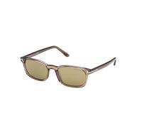 TOM FORD Hombre TOM FORD FT1300 MILES-02 45N Gafas de sol Acetato Marrón Verde Cuadrada Normal
