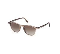 TOM FORD Hombre TOM FORD FT1302 HOLT-02 45B Gafas de sol Acetato Marrón Fumar Redonda Normal