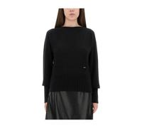 Tom Ford - Jersey de Punto de Cuello Barco de Manga Larga con Placa Metálica - Knitwear - Mujer - Negro - L -