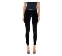 Tom Ford - Leggings de Terciopelo Signature para Mujeres - Trousers - Mujer - Negro - S -
