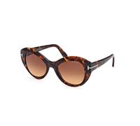 TOM FORD Mujer FT1084 GUINEVERE 52F Gafas de sol Acetato Habana oscura Marrón Mariposa Normal Sombreado