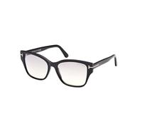 TOM FORD Mujer FT1108 ELSA 01C Gafas de sol Acetato Negro Gris Mariposa Normal Espejo