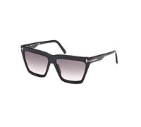 TOM FORD Mujer FT1110 EDEN 01B Gafas de sol Acetato Negro Gris Geométrico Normal Sombreado