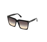 TOM FORD Mujer TOM FORD FT0764 SABRINA-02 01B Gafas de sol Acetato Negro Gris Cuadrada Normal Sombreado
