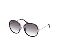 TOM FORD Mujer TOM FORD FT0946 HUNTER-02 01B Gafas de sol Metal Negro Gris Redonda Normal Sombreado