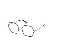 TOM FORD Mujer TOM FORD FT5615-B 001 Monturas ópticas Metal Negro Geométrico Normal Blue Anti Light - para PC